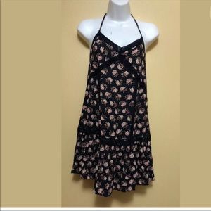 New American eagle black floral mini dress sz XS